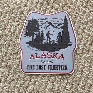 Alaska State The Last Frontier Wilderness Sticker Souvenir Grey Abstract